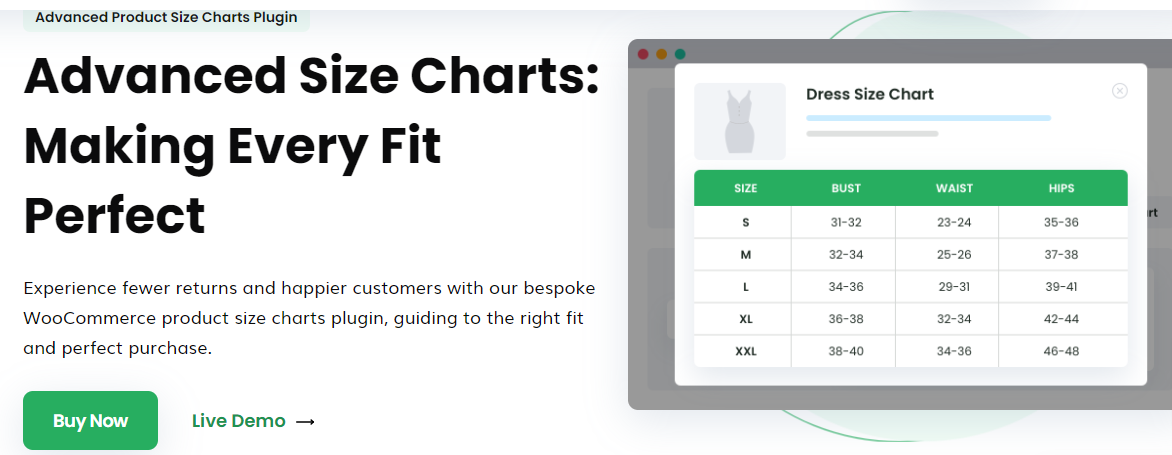 Product Size Charts Plugin for WooCommerce