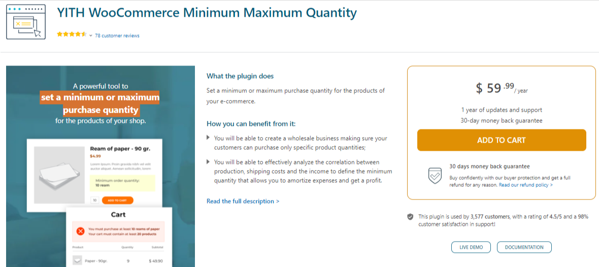 YITH WooCommerce Minimum Maximum Quantity