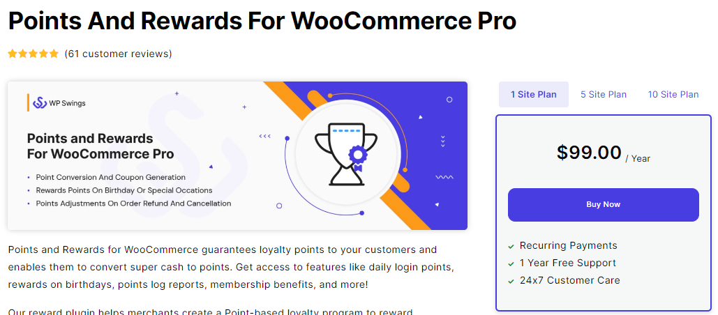 Points and Rewards for WooCommerce