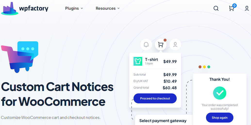 Custom Cart Notices for WooCommerce by WP Factory
