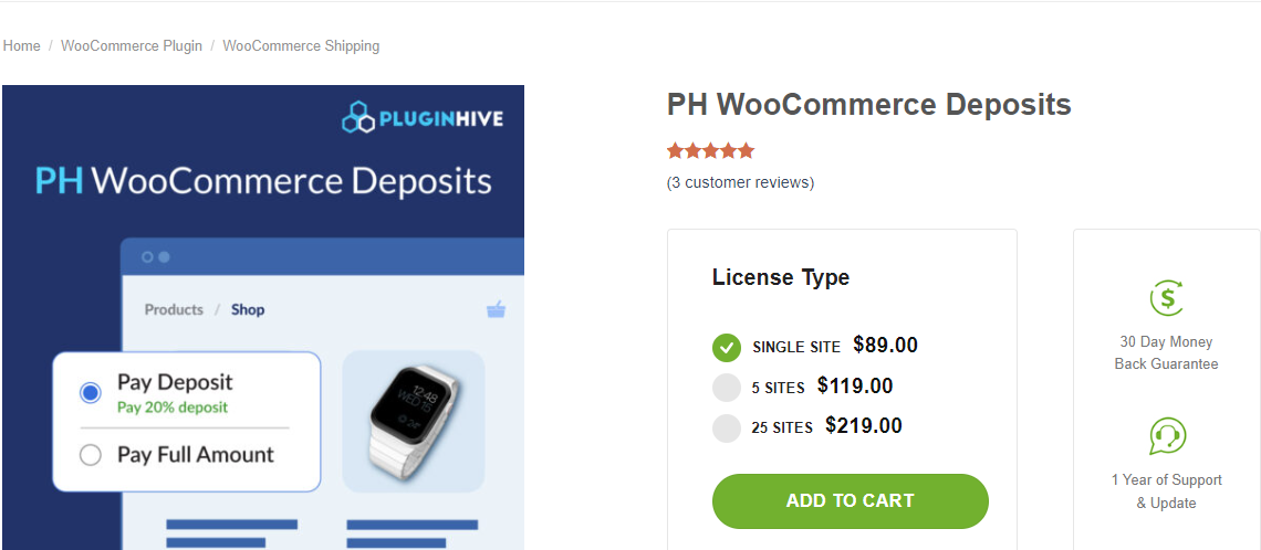 PH WooCommerce Deposits- WooCommerce Deposits / Down Payments