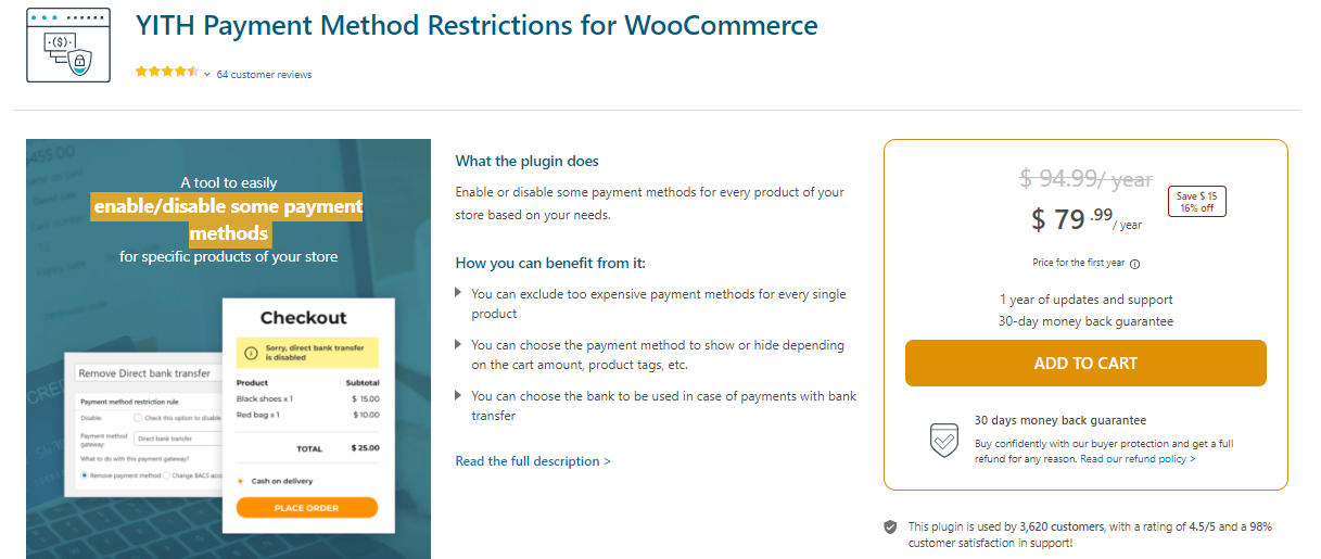 YITH Payment Method Restrictions for WooCommerce