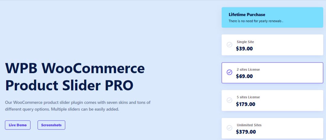 WPB WooCommerce Product Slider PRO