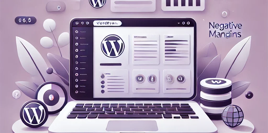 A simple image representing the new features in WordPress 6.6. The image features a modern laptop displaying the WordPress dashboard surrounded by mi