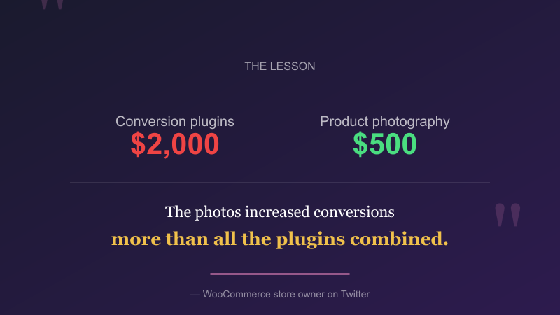 Quote: $500 photography beat $2000 in conversion plugins