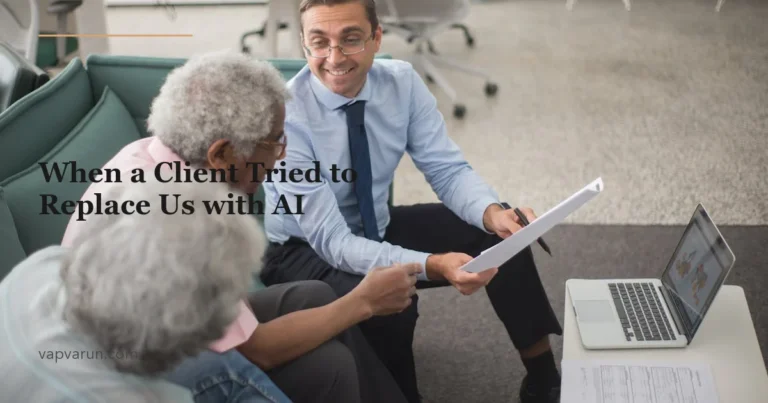 Client business meeting about AI replacement