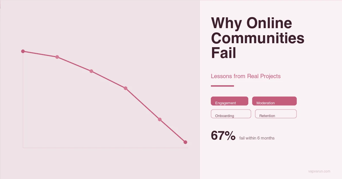 Common online community mistakes - why communities fail with engagement, moderation, onboarding, and retention