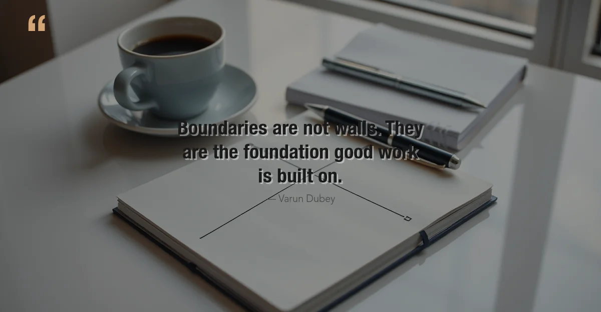 Notebook and coffee - boundaries are not walls, they are the foundation good work is built on