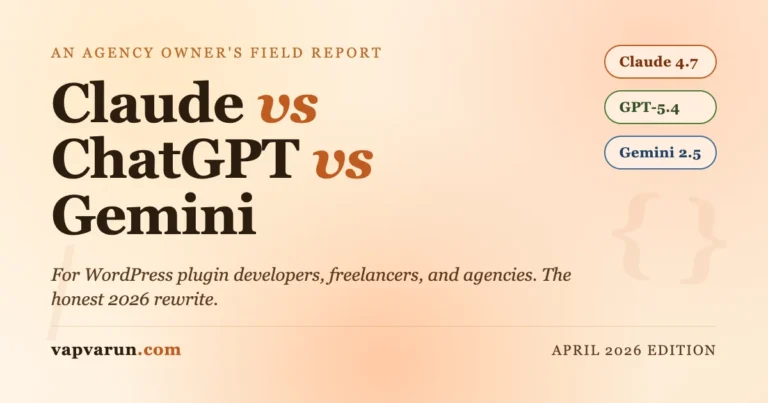 Claude vs ChatGPT vs Gemini for WordPress Development 2026 Edition featured image