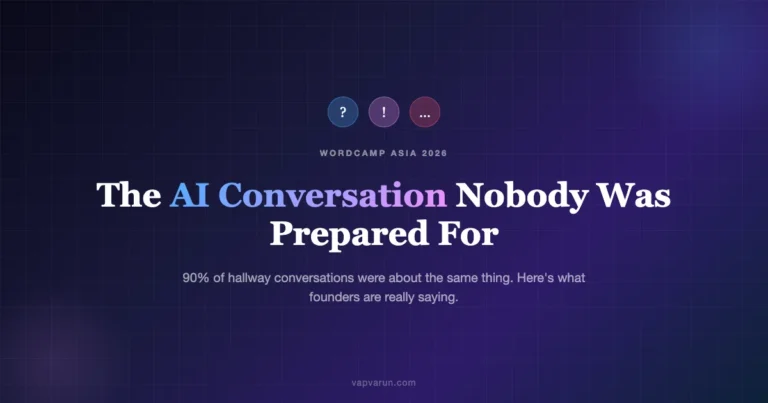 WordCamp Asia 2026 - The AI Conversation Nobody Was Prepared For - 90% of hallway conversations were about AI