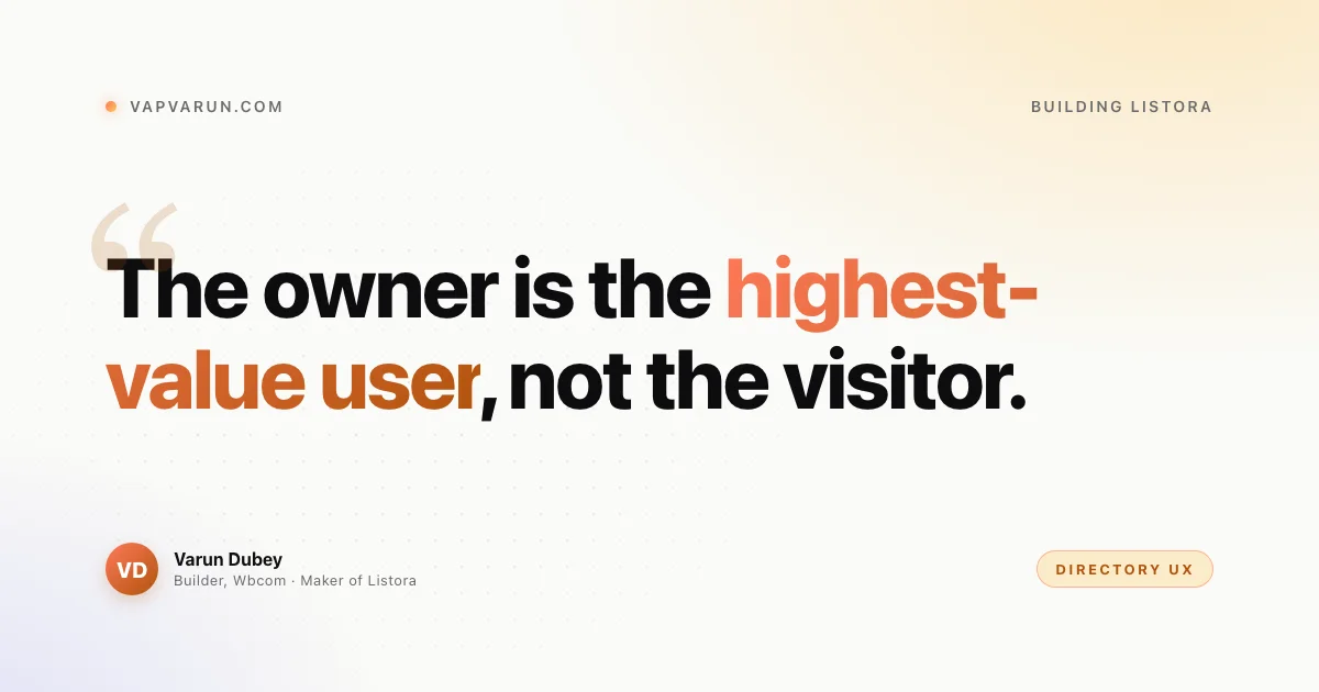 The owner is the highest-value user, not the visitor.