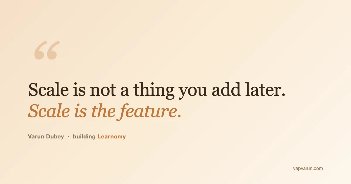 Scale is not a thing you add later. Scale is the feature.