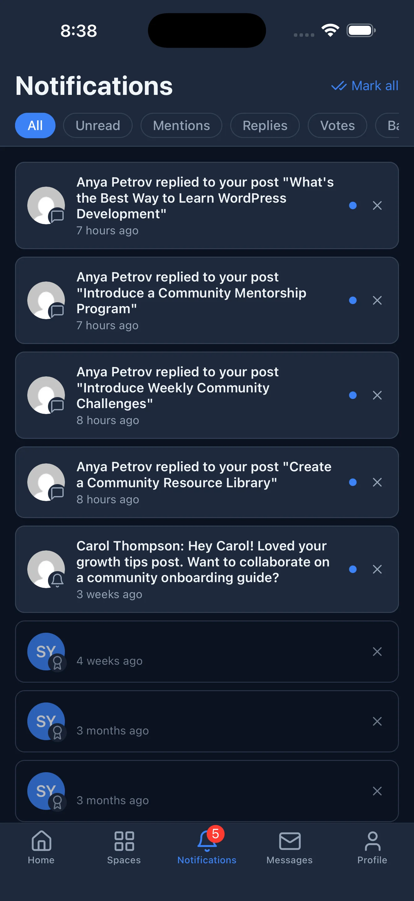 Jetonomy iOS app notifications for replies, mentions, and badges